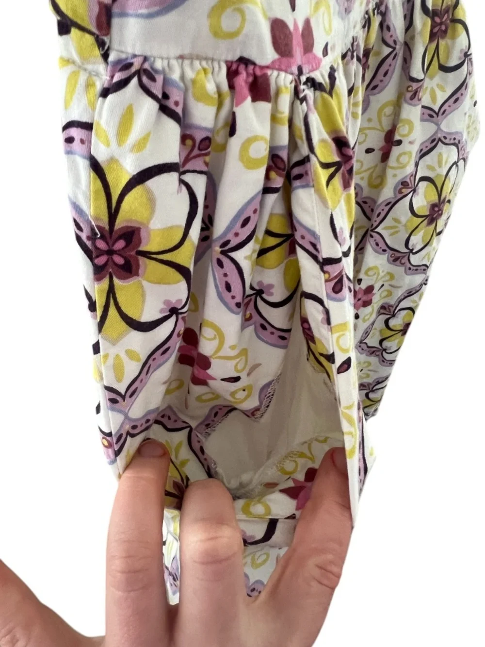 Tea Collection Floral Dress Girls Size 8 100% Cotton Pockets Tie Back - Picture 4 of 5